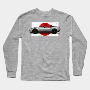 The amazingly cool japanese roadster with japanese flag background Long Sleeve T-Shirt